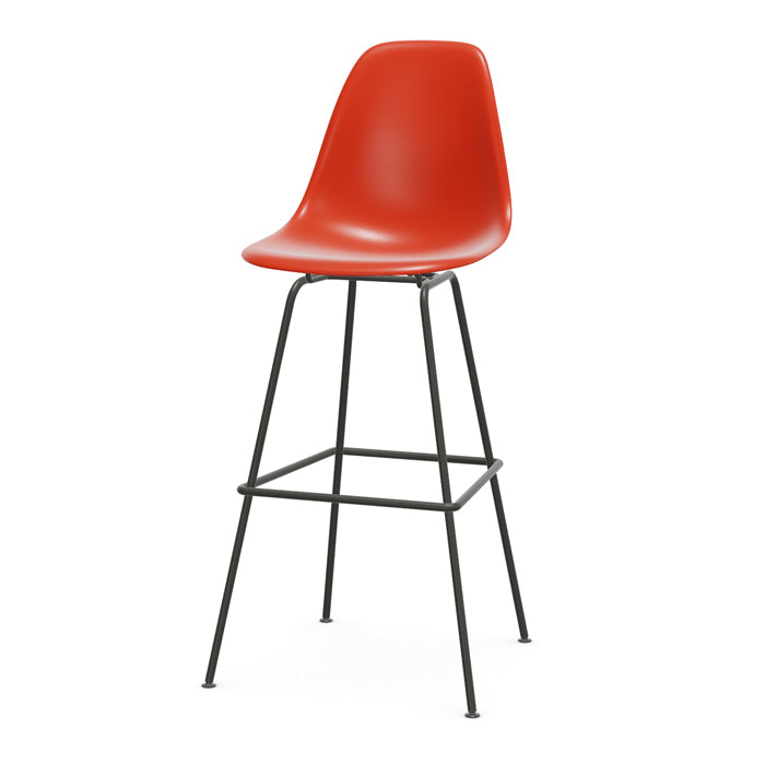 Vitra Eames plastic stool RE hoog met gepoedercoat onderstel