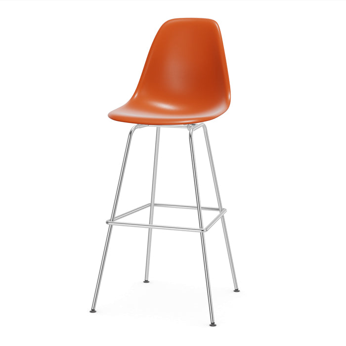 Vitra Eames plastic stool RE hoog met Chroom onderstel