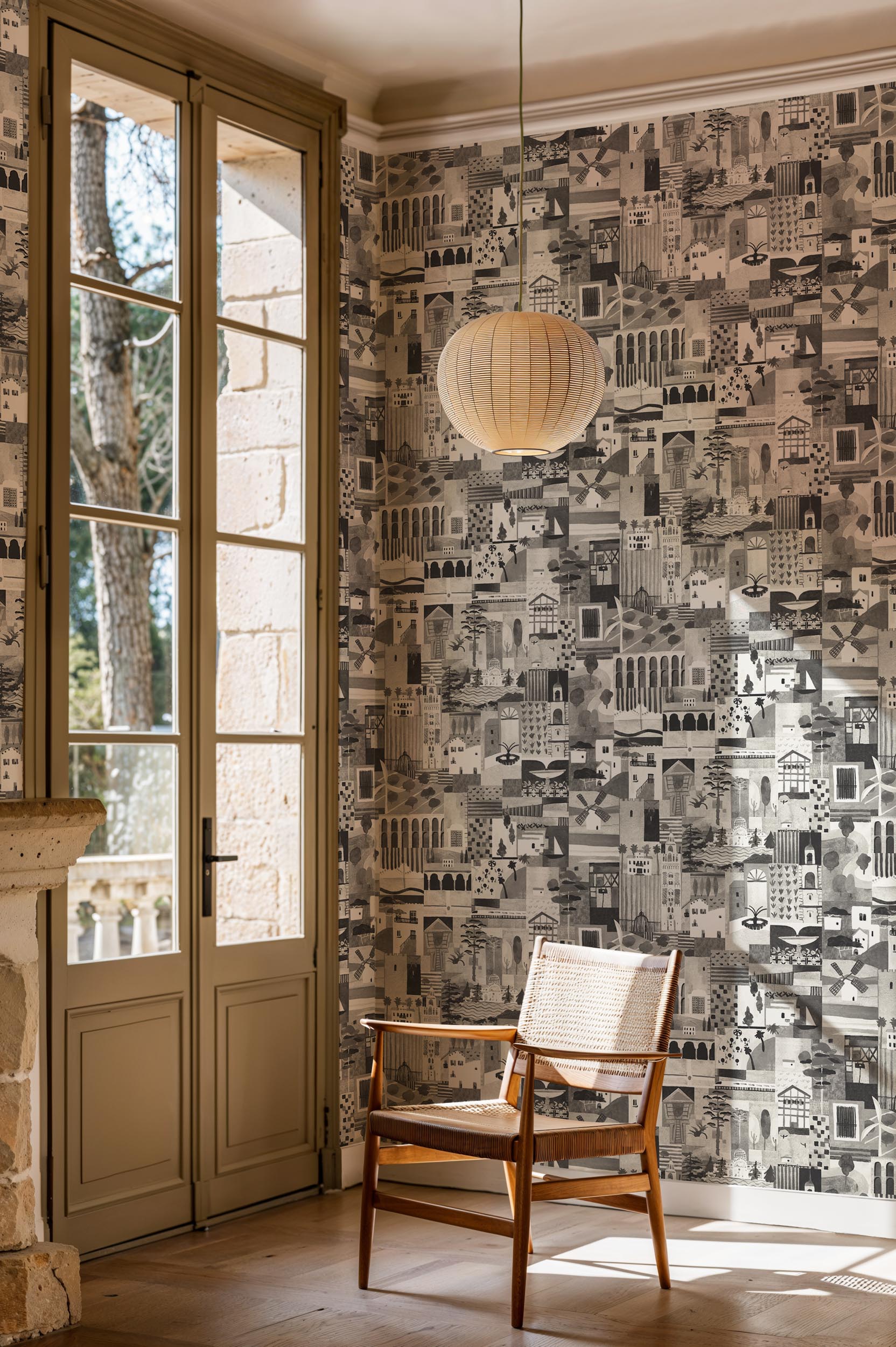 Tres Tintas behang Postal Black and White SO5207-4
