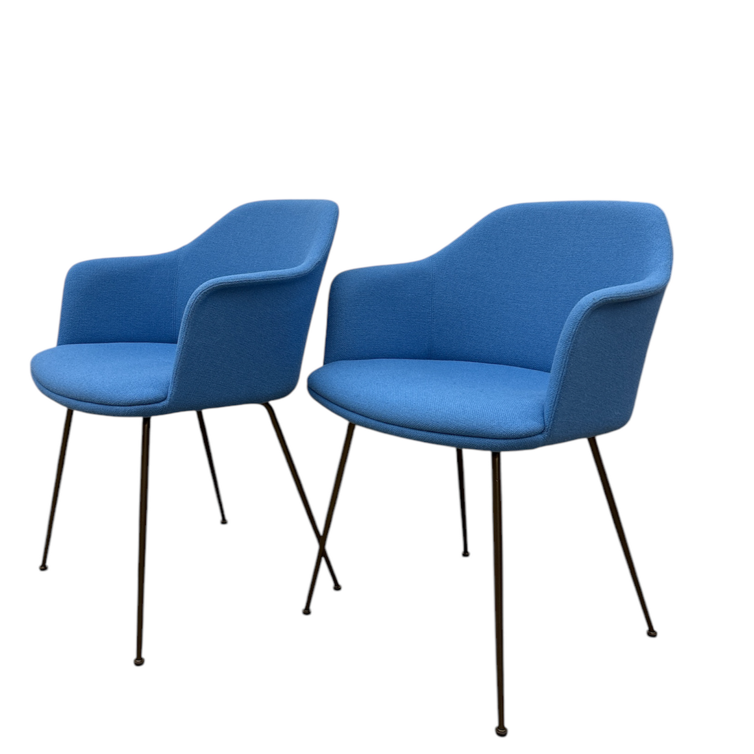 &radition Rely Chair HW36 - set van 2 hallingdal  blauwe eetkamerstoelen