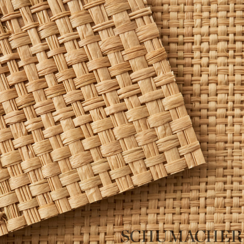 Schumacher Nakara Natural grasscloth textuur detail