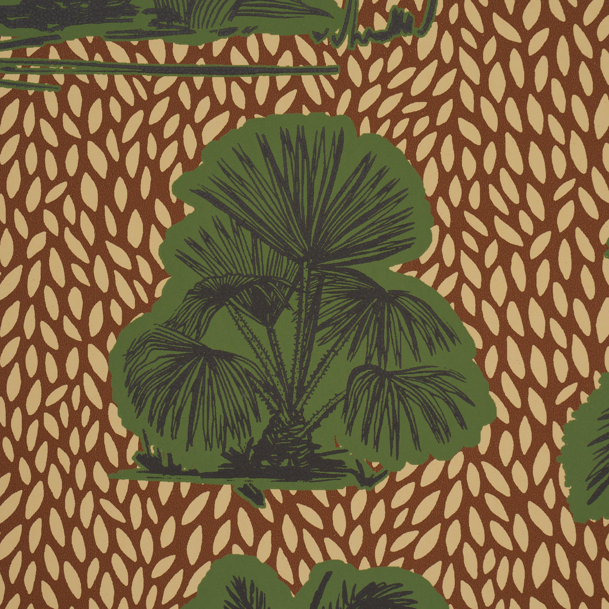 Schumacher Tropical Safari Print Orinoco Verdant Oasis detailfoto