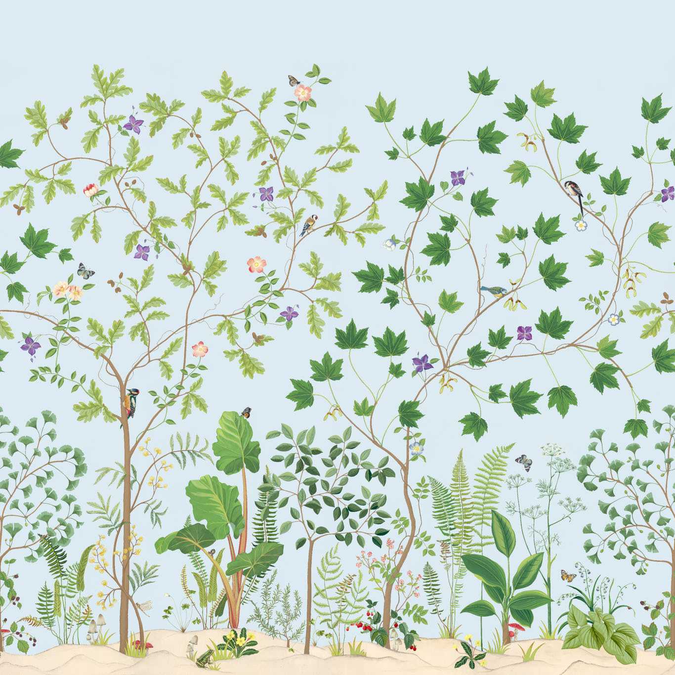 Sanderson Sycamore and Oak Sky Blue 217212