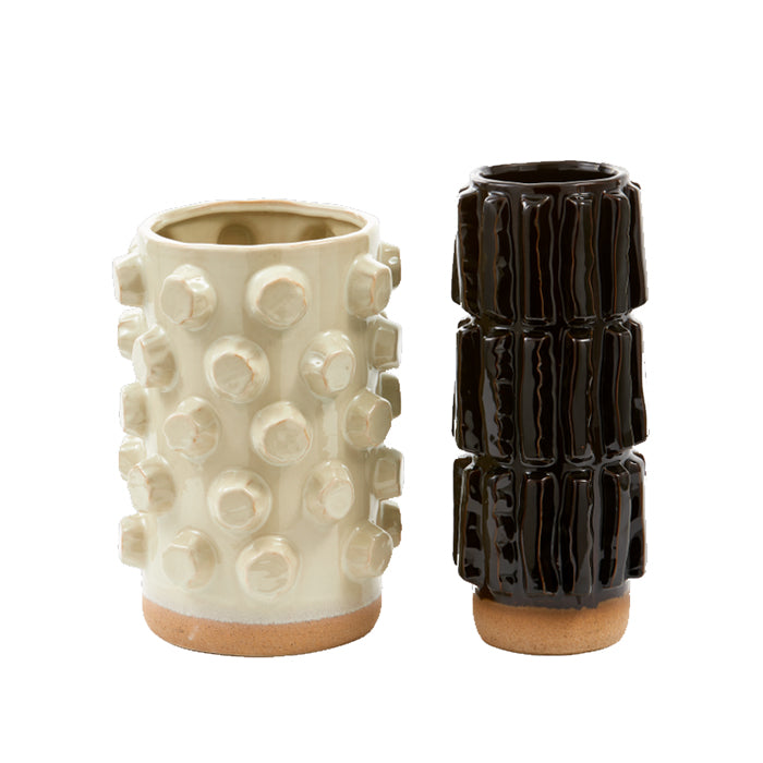 Pols Potten Structure vaas beige - M