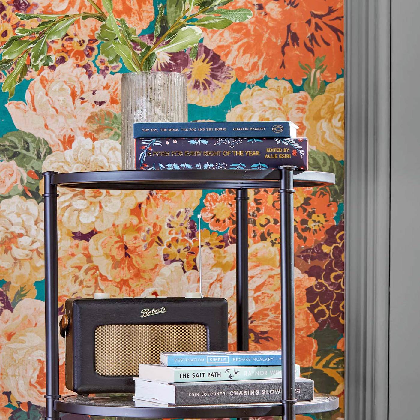 Sanderson very Rose and Peony Kingfisher Rowan Berry 217027