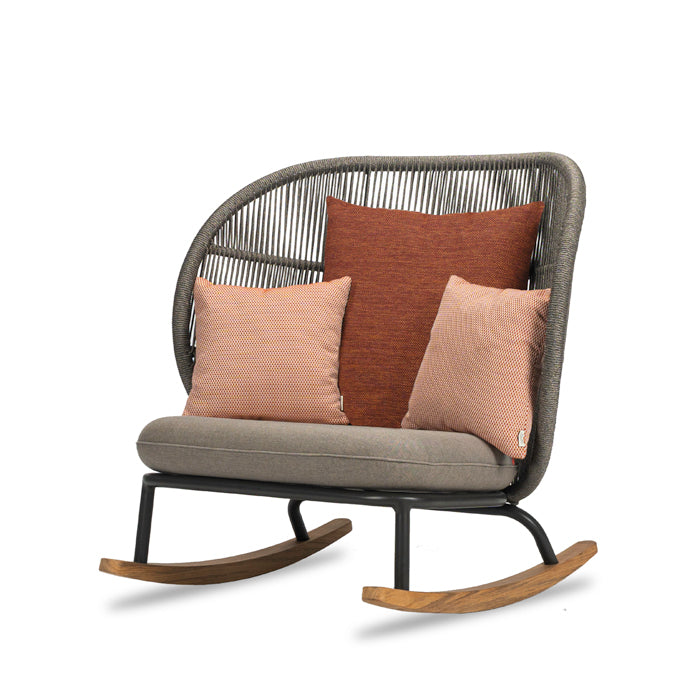 Vincent Sheppard Kodo Rocking chair incl kussens rood grijs oranje