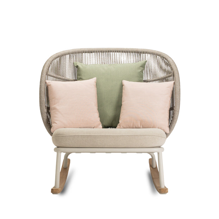 Vincent Sheppard Kodo Rocking chair incl kussens dune white groen en roze