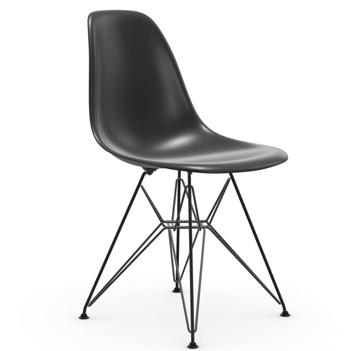 Vitra Eames DSR re stoel zwart gepoedercoat onderstel