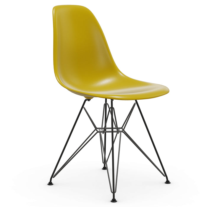 Vitra Eames DSR re stoel zwart gepoedercoat onderstel