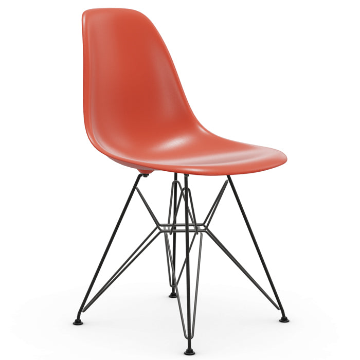 Vitra Eames DSR re stoel zwart gepoedercoat onderstel