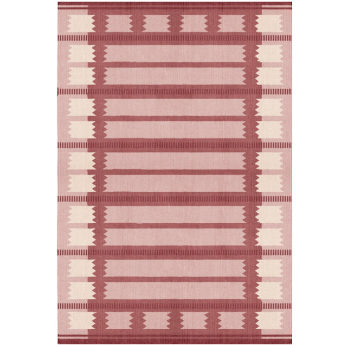 Layered Rollakan Iris Raspberry wool vloerkleed