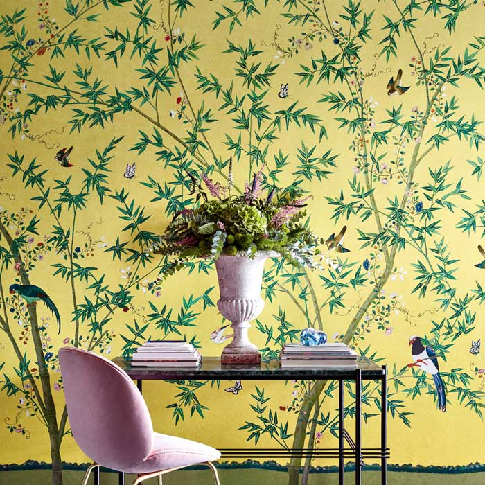 Little Greene Behang Belton Scenic sunbeam