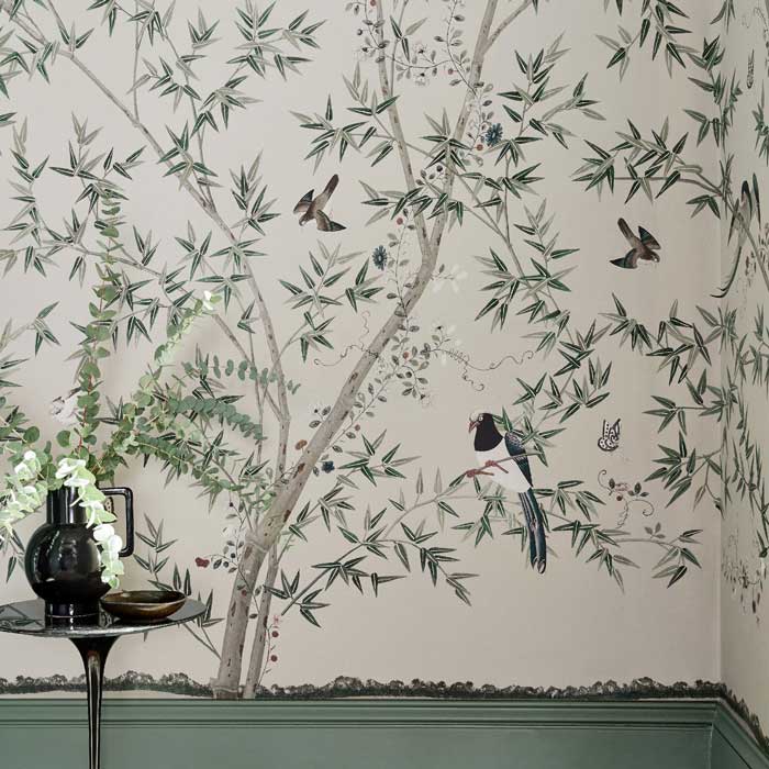 Little Greene Behang Belton Scenic Oyster