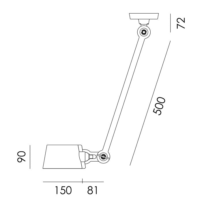 Tonone Bolt plafondlamp single arm side fit