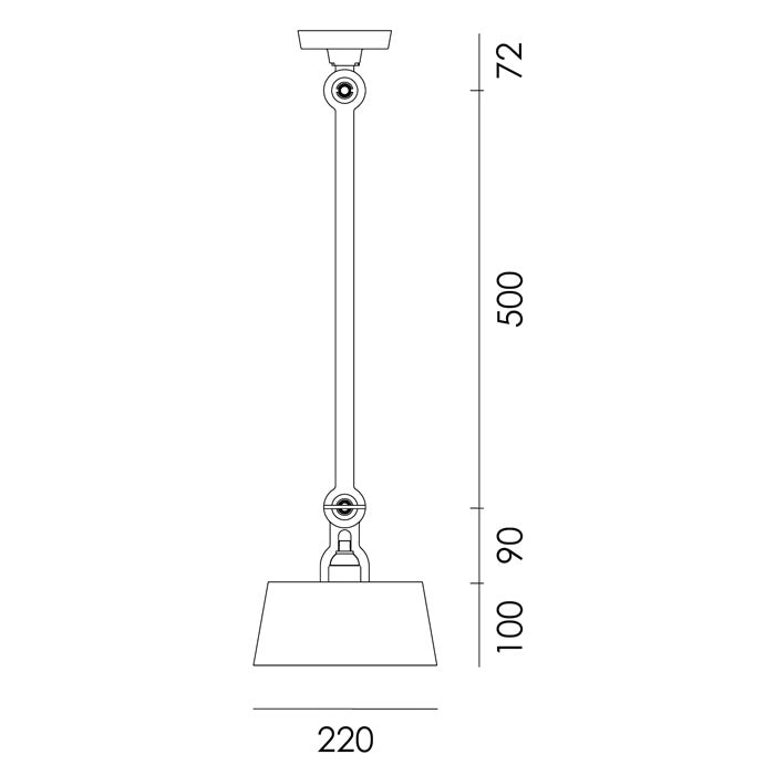 Tonone Bolt plafondlamp single arm under fit