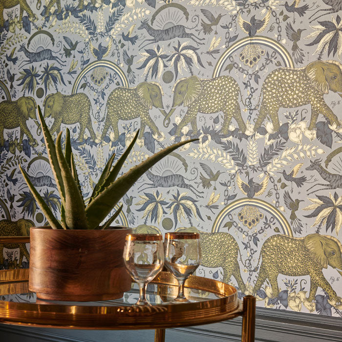 Clarke & Clarke behang Zambezi Navy W0121/04