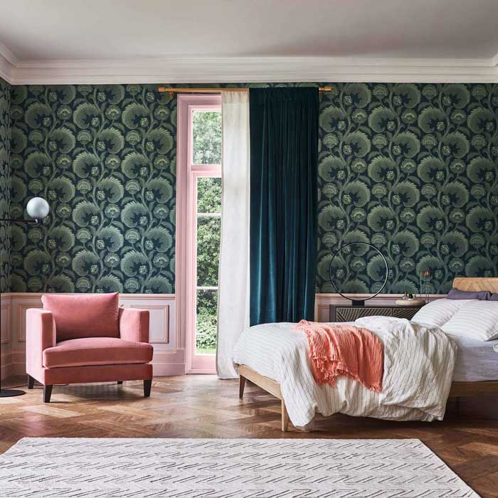 Cole and Son fanfare flock Handvärk Globe Floorlamp