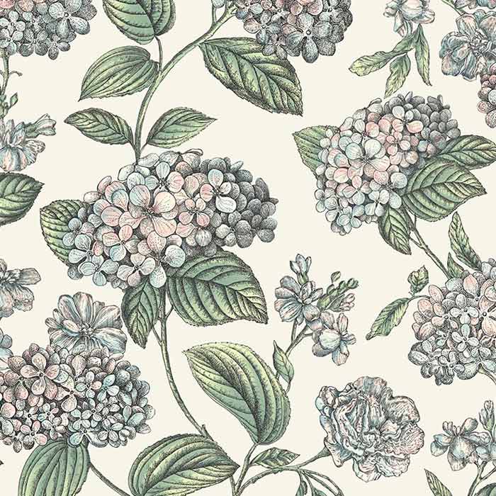 Cole and Son behang Ramo di Ortensia Pastel on Stone 123/8039