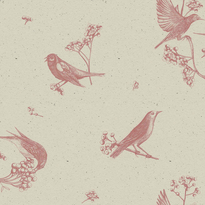 Coordonné behang Sweet birds Papirus