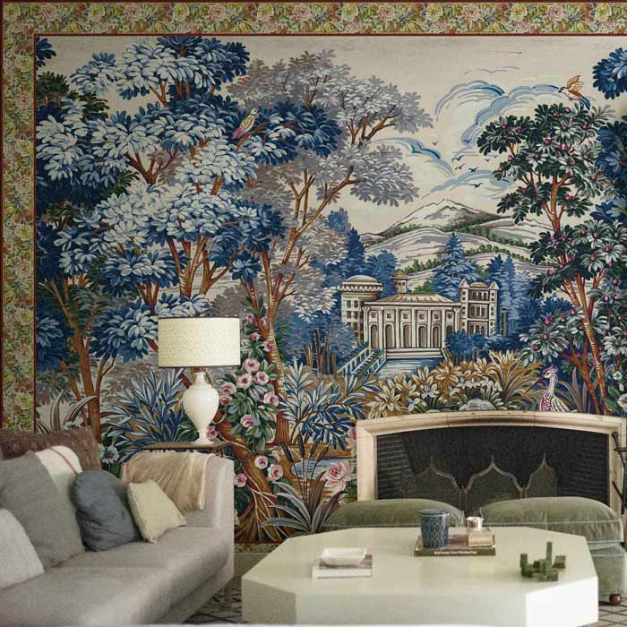 Coordonné behang Tapestry blue 8800141