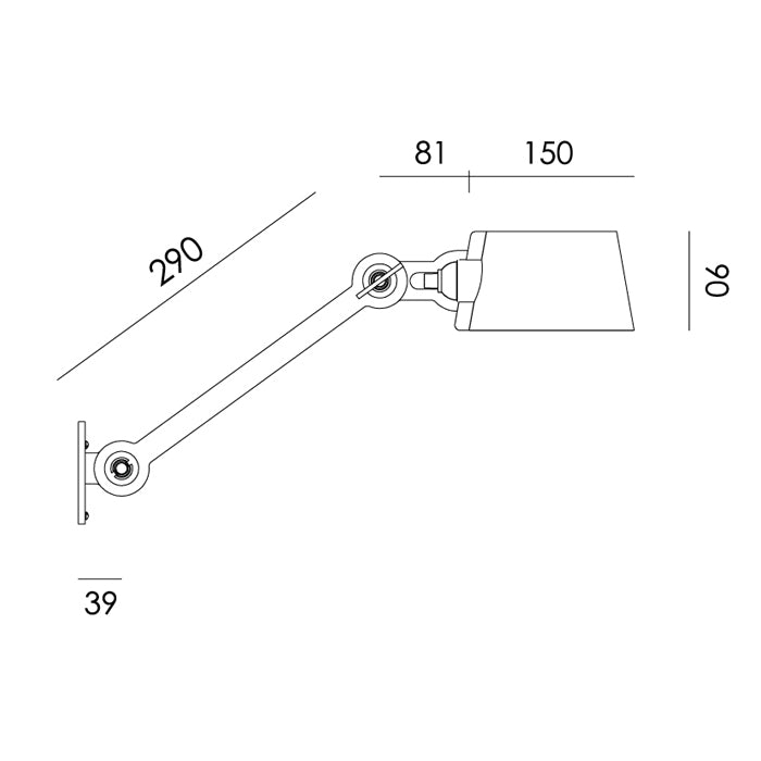 Tonone Bolt wall lamp side fit