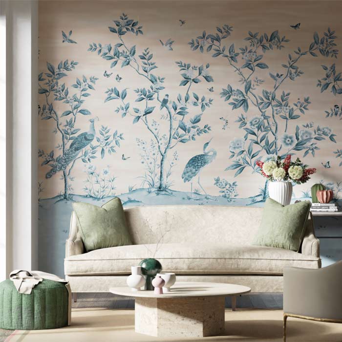 FLORENCE favorite_border WALLPAPER Diane Hill logo POWDER/ CHINA BLUE 112890