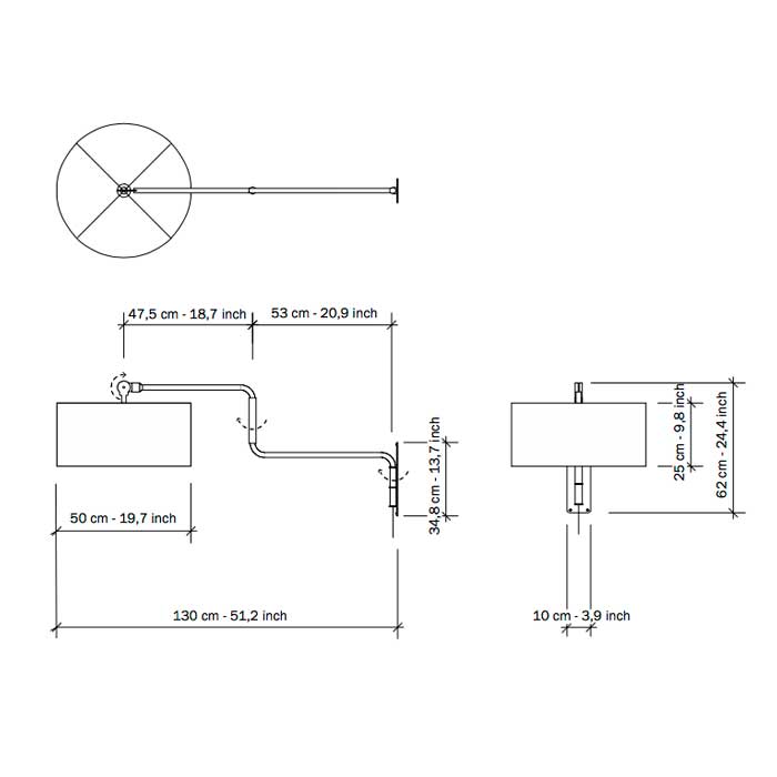 Functionals Swivel wall lamp