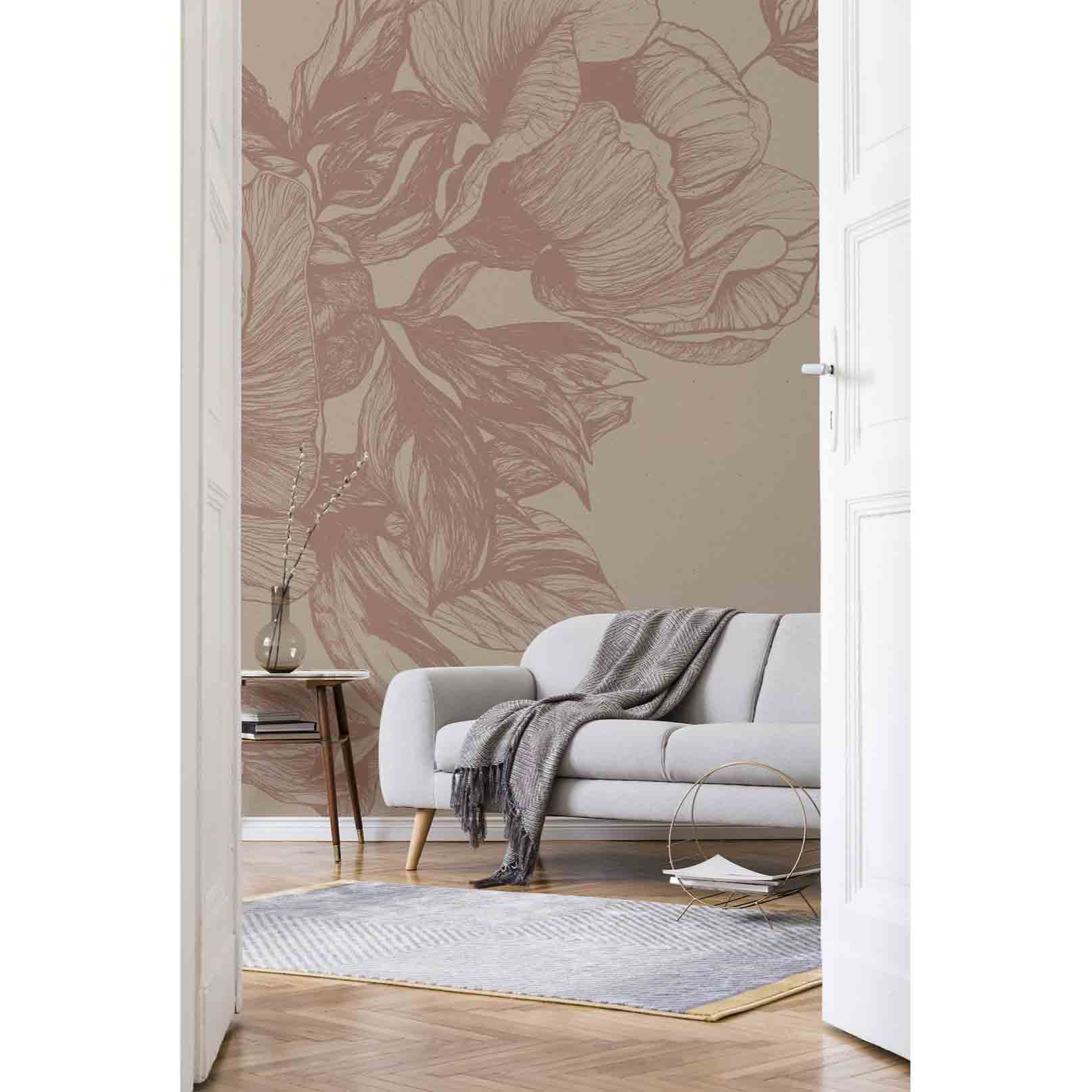Coordonné Giant Peonies Nude 9500702