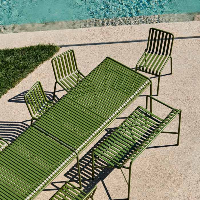 Hay-Palissade-Chair-olive_Palissade-Table-olive_Palissade-Dining-Bench-olive