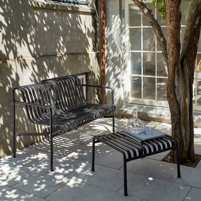 Hay Palissade ottoman met dining bench