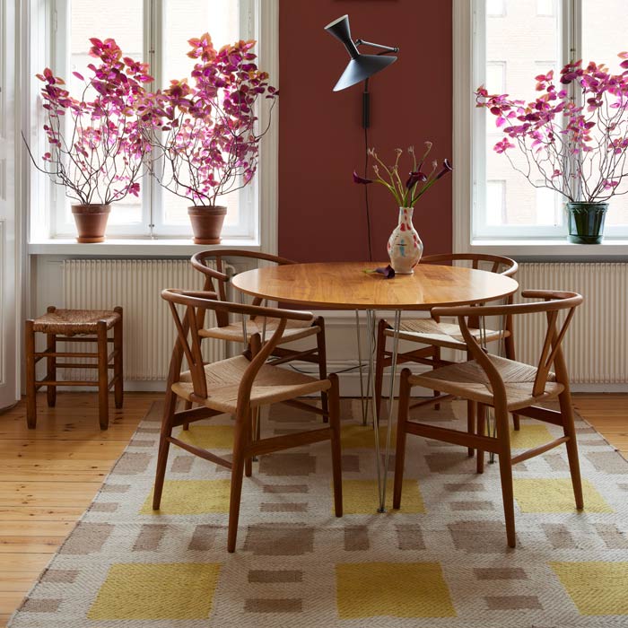 Layered sunny side up Jute vloerkleed