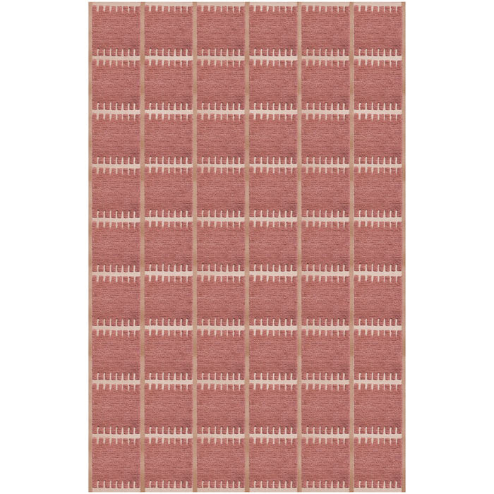 Layered Lilly Claret Red wool vloerkleed