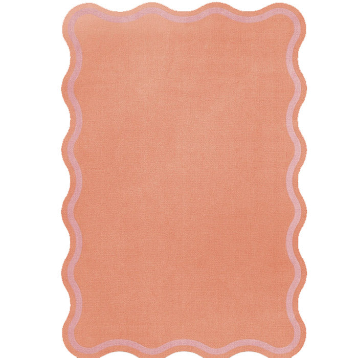 Layered Scallop watermelon Pink wool vloerkleed
