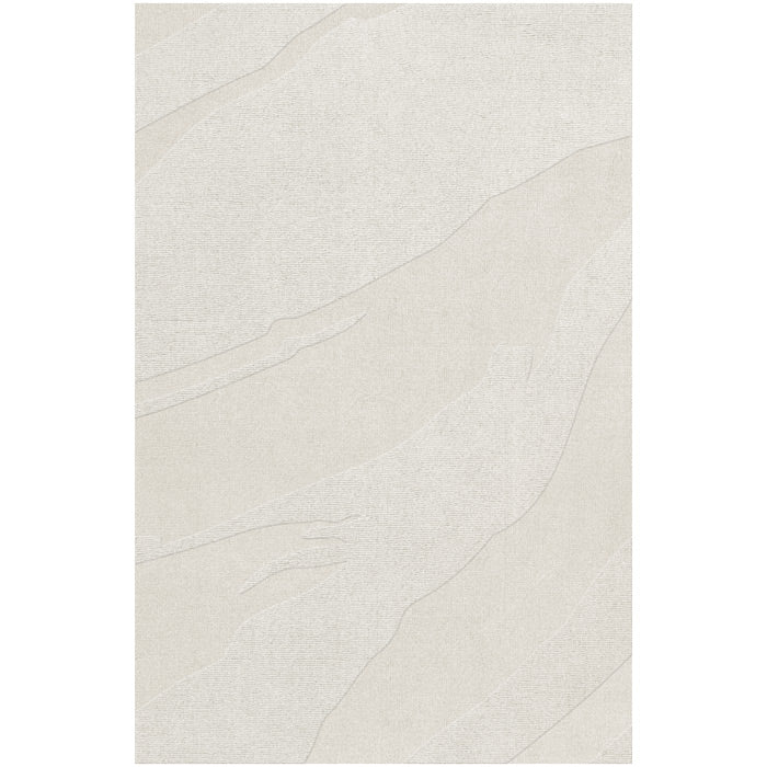 Layered Nami bone white wool vloerkleed