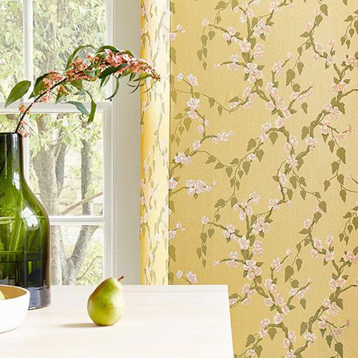 Little Greene behang Sakura yellow lustre