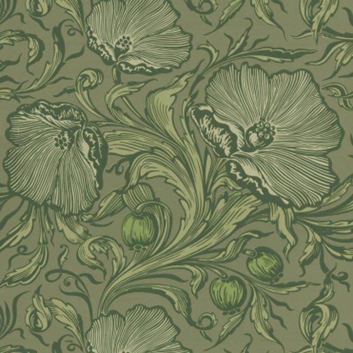 Little Greene behang Poppy Trail Sage Green