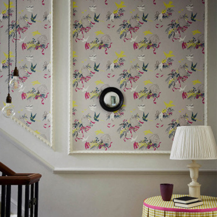 Little Greene behang Voliéres French Grey