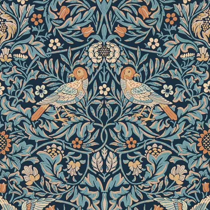 Morris and Co Bird wallpaper webbs blue 217193