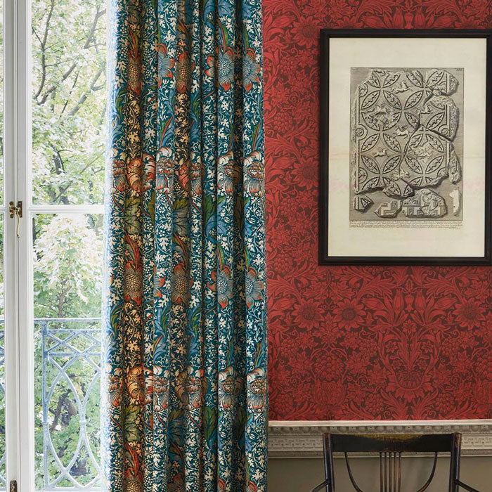 Morris and Co behang Sunflower Chocolate Cream 216961