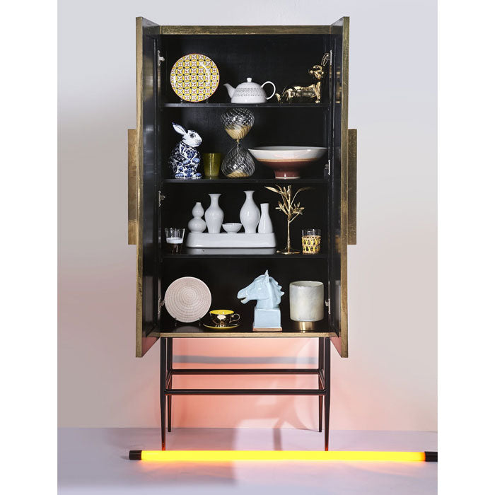 Pols Potten Cabinet ribbel gold tall kast