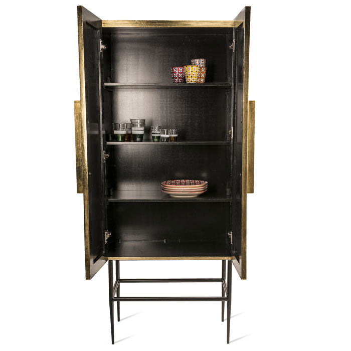 Pols Potten Cabinet ribbel gold tall kast