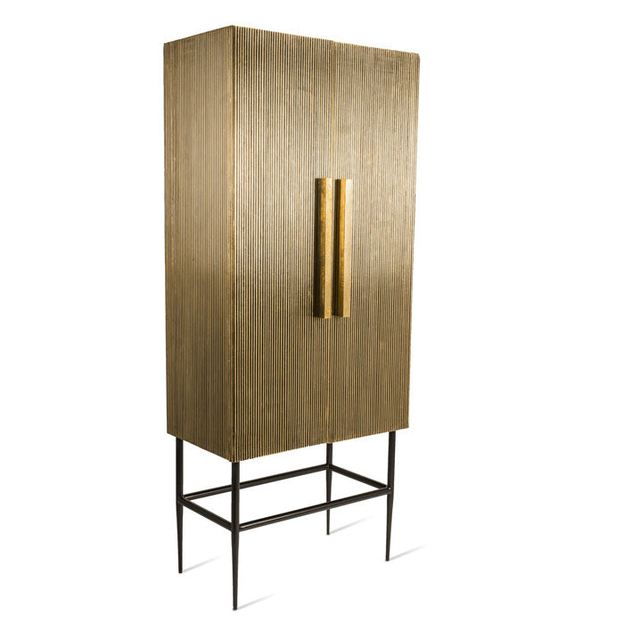 Pols Potten Cabinet ribbel gold tall kast