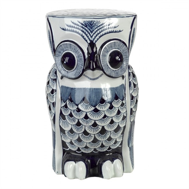 Pols Potten Stool owl flower blue