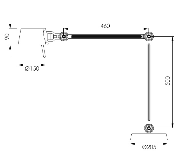 Tonone Bolt desk lamp - double arm - with clamp (no. 2)