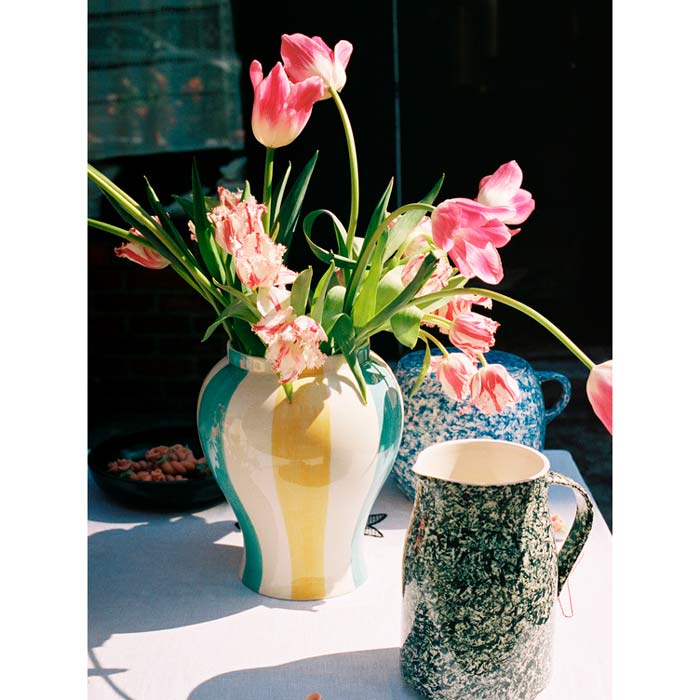 Hay Sobremesa stripe vase green/yellow