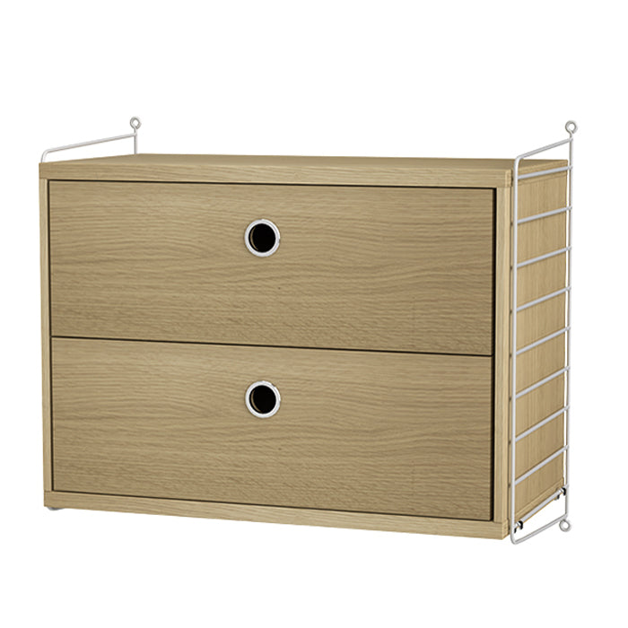 String kleine wandkast met lades eiken met wit