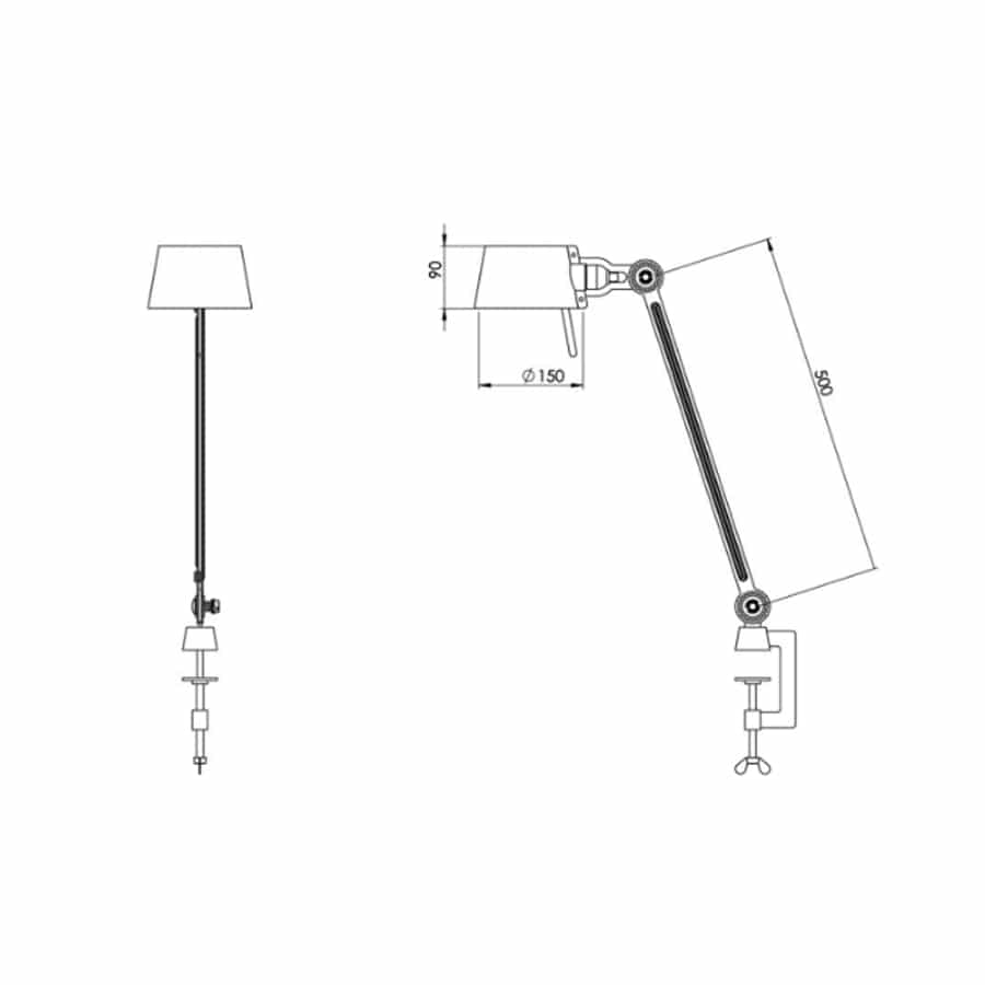 Tonone Bolt desk lamp single arm clamp