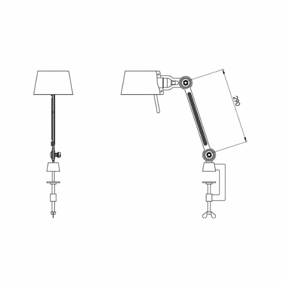 Tonone Bolt desk lamp single arm small clamp