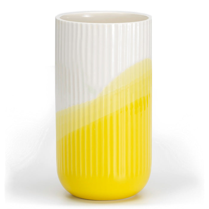 Vitra Herringbone Vessels ribbel vaas geel