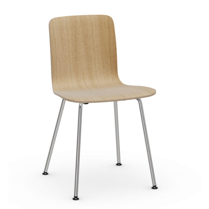 Vitra Hal Tube dining chair eiken plywood chroom frame